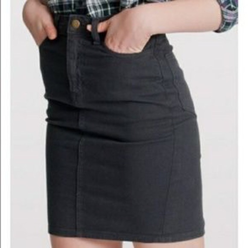 American Apparel gray high waist denim skirt